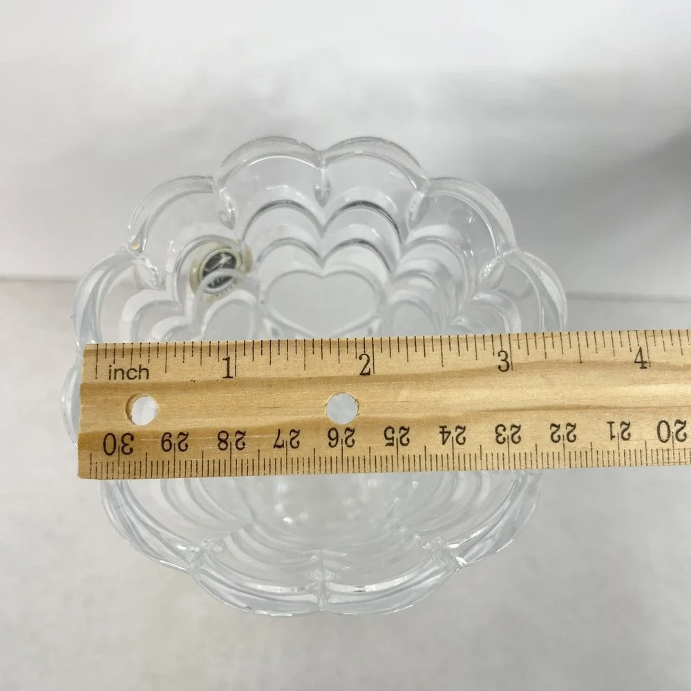 FTD 24% Lead Crystal Hearts Ribbed Vase Love Roses Vintage Retro 7
